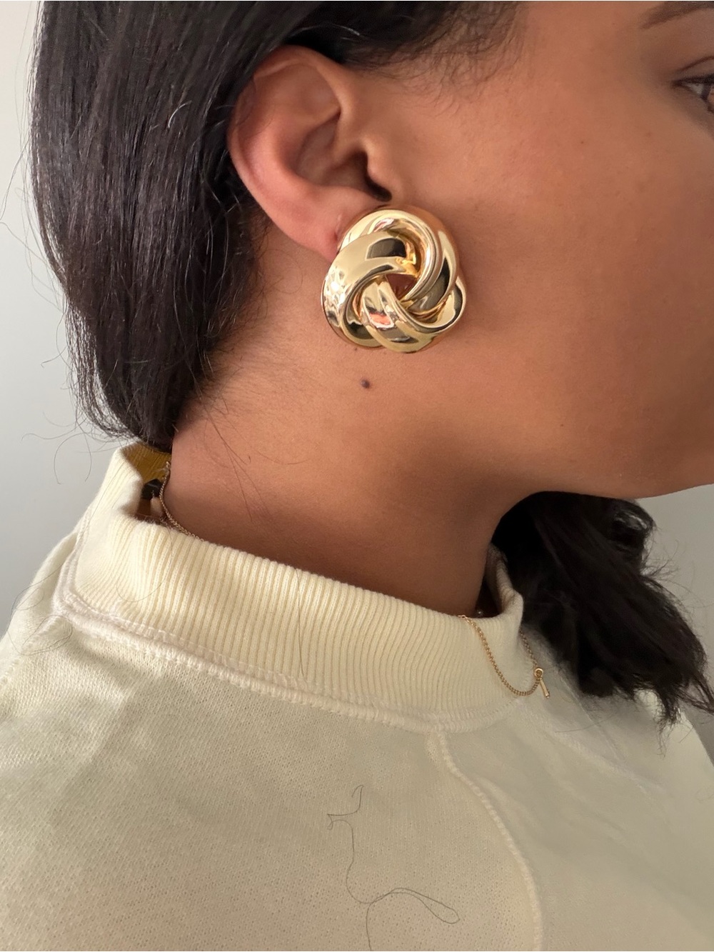 Vintage Gold Knot Statement Earrings - Elegant Women’s Jewelry